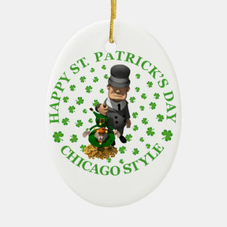 Ornement En Céramique Le jour de St Patrick heureux - style de Chicago