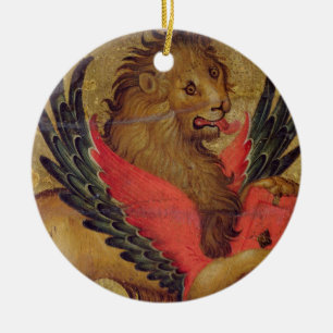 Ornement En Céramique Le lion de St Mark (huile sur le panneau)