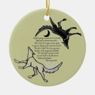 Ornement En Céramique Le loup qui nourrit