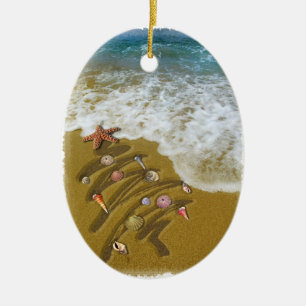 Ornement En Céramique Le Noël s'effondre sur la côte