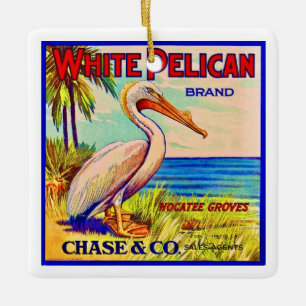 Ornement En Céramique Le Pélican blanc