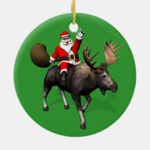 Ornement En Céramique Le Père Noël À L'Oie