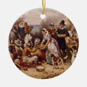 Ornement En Céramique Le premier thanksgiving par Jean Léon Gerome