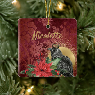 Ornement En Céramique Le Raven King Gothique Grand Noël