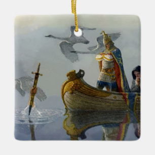 Ornement En Céramique « Le roi Arthur prend l'épée » par NC Wyeth