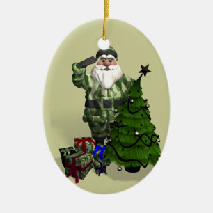Ornement En Céramique Le sergent Santa Claus