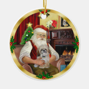 Ornement En Céramique Le Shih Tzu du Père Noël (#17)