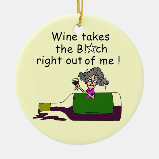 Ornement En Céramique Le vin m'adoucit (Devant)
