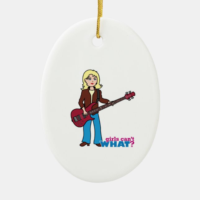 Ornement En Céramique Lecteur Bass Guitar - Light/Blonde (Devant)