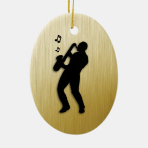 Ornement En Céramique Lecteur saxophone