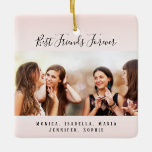 Ornement En Céramique Les amis toujours blush besties photo