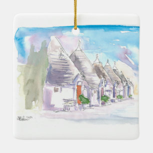 Ornement En Céramique Les bâtiments Trulli d'Alberobello Bari Italie