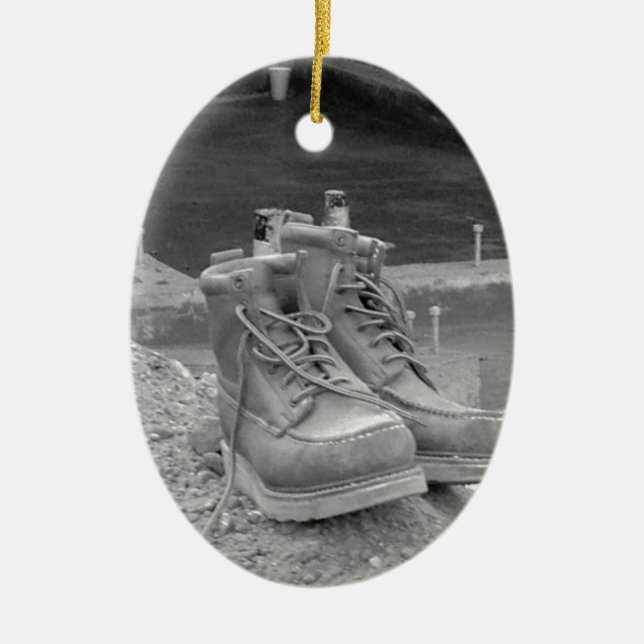 Ornement En Céramique Les bottes d'un ouvrier (Devant)