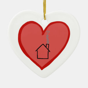 Ornement En Céramique Les coeurs sont plus forts que des Chambres