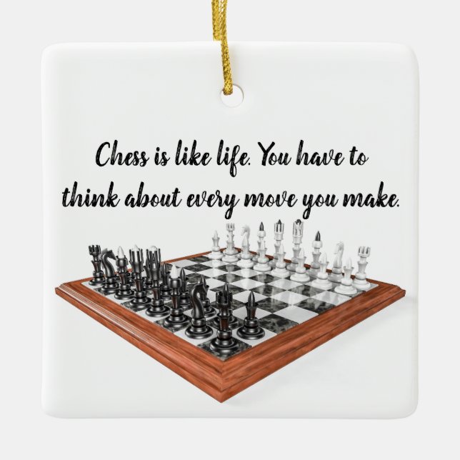 Ornement En Céramique Les échecs, c'est comme la vie (Devant)
