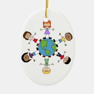 Ornement En Céramique Les Enfants Du Monde Entier