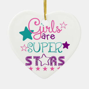 Ornement En Céramique Les Filles Sont Des Super Étoiles