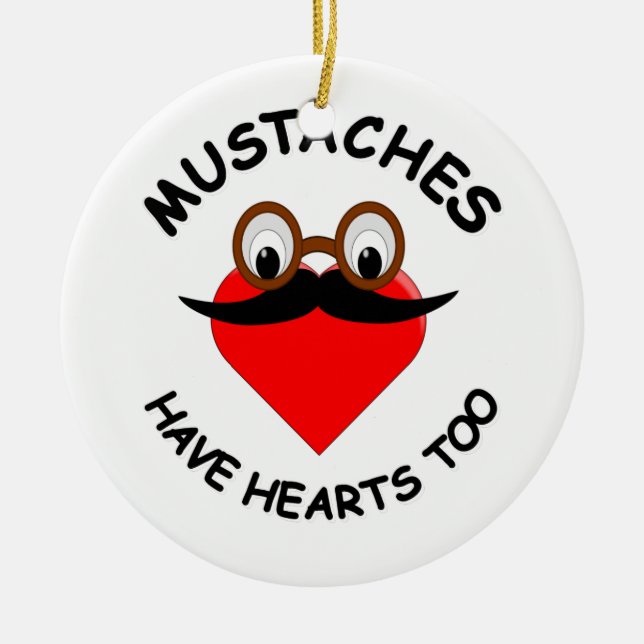 Ornement En Céramique Les moustaches ont aussi des coeurs (Devant)