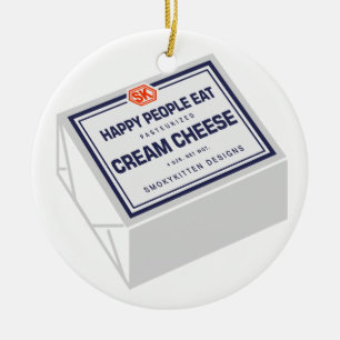 Ornement En Céramique Les personnes heureuses mangent du fromage fondu