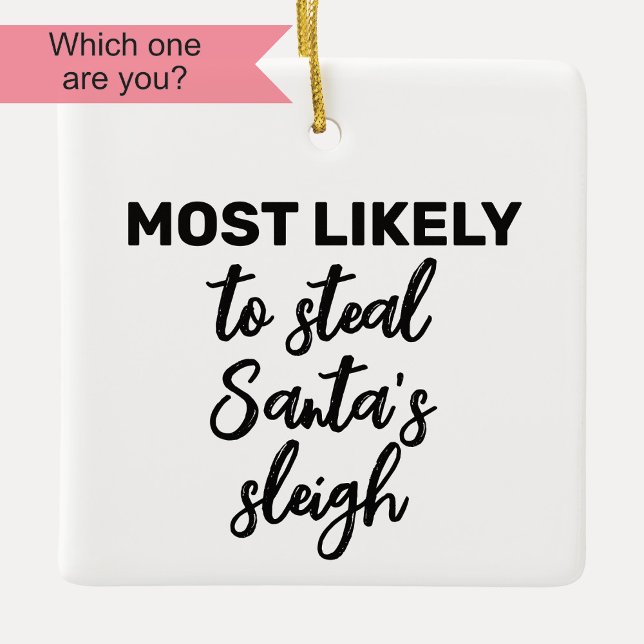 Ornement En Céramique Les plus susceptibles de voler Père Noël Sleigh (Créateur téléchargé)