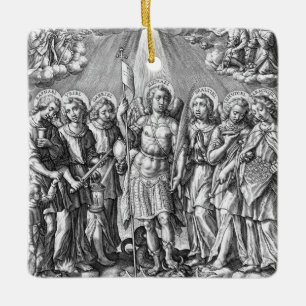 Ornement En Céramique Les Sept Archanges (M 034; Gravure)