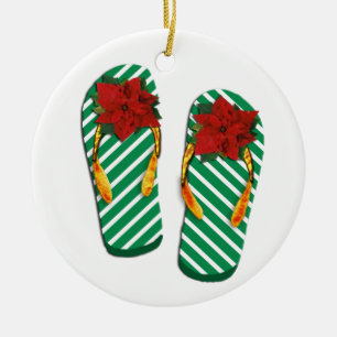Ornement En Céramique Les tongs du Parti Xmas