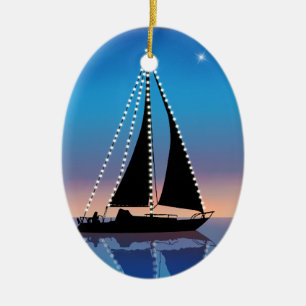 Ornement En Céramique Les voiles du coucher de soleil illuminent les vac