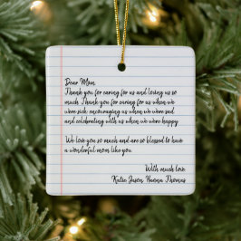 Ornement En Céramique Lettre d'amour personnalisée Noël manuscrit
