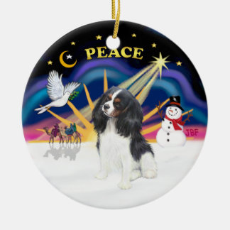 Ornement En Céramique Lever de soleil de Noël - Cavalier tricolore