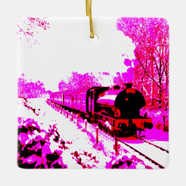 Ornement En Céramique L'Express rose (Devant)