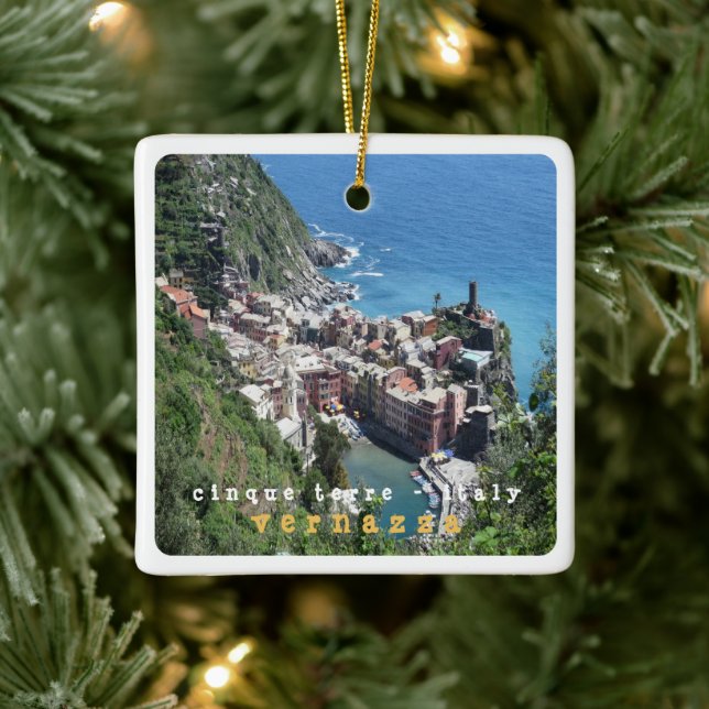 Ornement En Céramique LGR007 VERNAZZA, Cinque Terre, Italie, (Arbre)