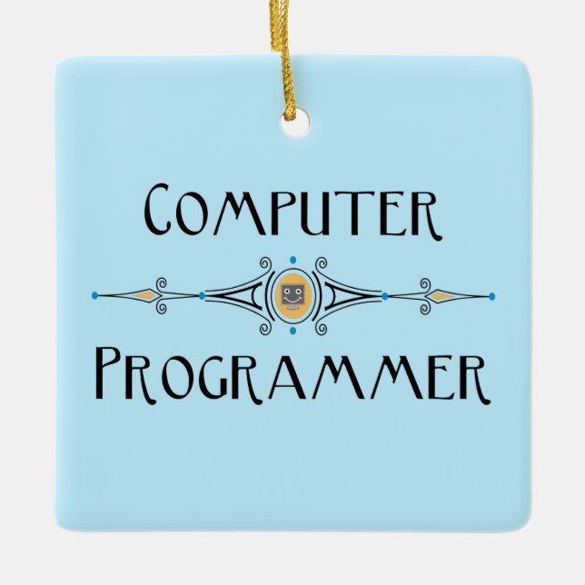 Ornement En Céramique Ligne de programmeur informatique (Devant)