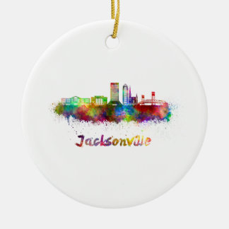 Ornement En Céramique Ligne d'horizon V2 de Jacksonville en aquarelle