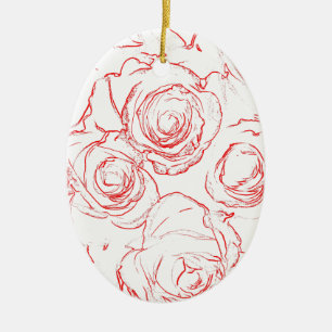Ornement En Céramique Lignes directrices de Red Roses