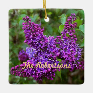 Ornement En Céramique Lilacs violets sur une céramique du Printemps Per