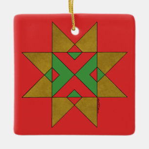 Ornement En Céramique Lincolnshire Auseklis Witch Mark rouge et vert