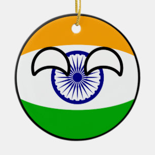 Ornement En Céramique L'Inde Geeky tendante drôle Countryball