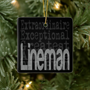 Ornement En Céramique Lineman Extraordinaire