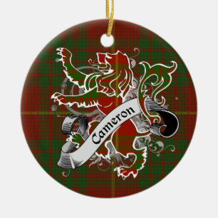 Ornement En Céramique Lion de tartan de Cameron