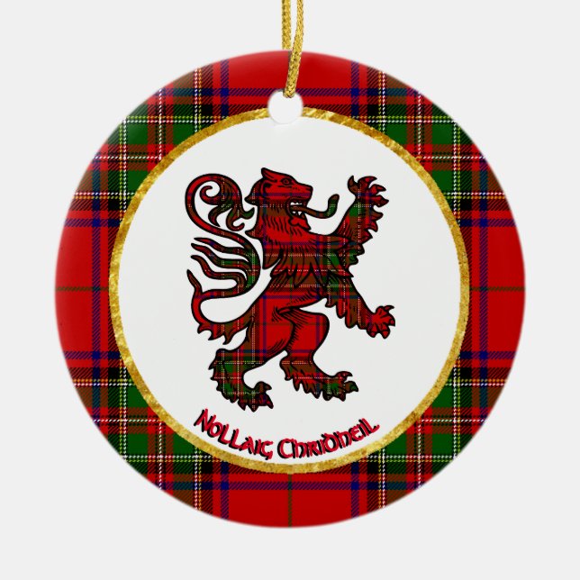 Ornement En Céramique Lion écossais Nollaig Chridheil (Devant)