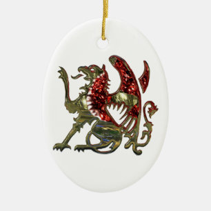Ornement En Céramique Lion médiéval d'Eagle de griffon métallique d'o