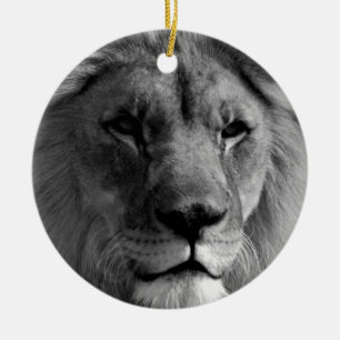 Ornement En Céramique Lion noir et blanc