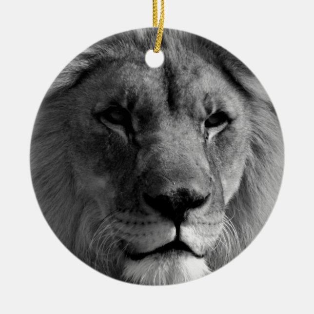 Ornement En Céramique Lion noir et blanc (Devant)