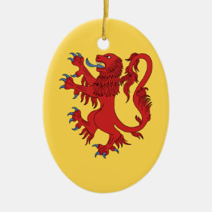 Ornement En Céramique Lion Rampant Gules