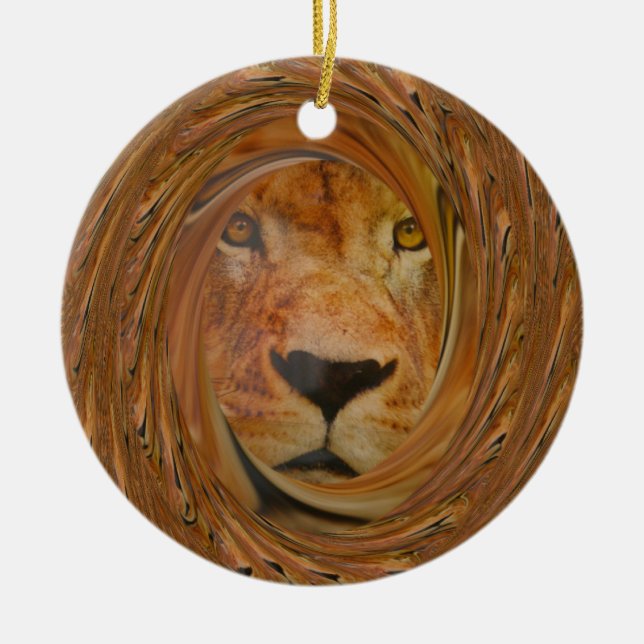 Ornement En Céramique Lion sourire (Devant)