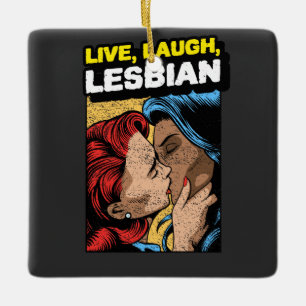Ornement En Céramique Live Love Lesbian