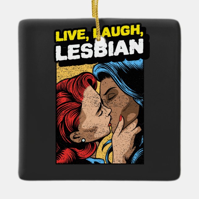 Ornement En Céramique Live Love Lesbian (Devant)