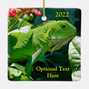 Ornement En Céramique Lizard vert Iguana personnalisé