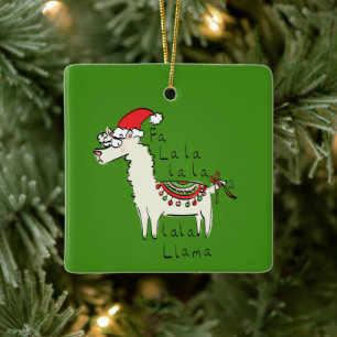 Ornement En Céramique Llama Christmas Enfants mignonne Drôle