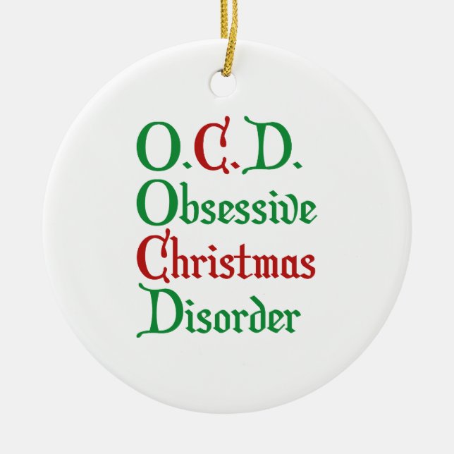 Ornement En Céramique L'O.C.D. Obsessionnel Noël (Devant)